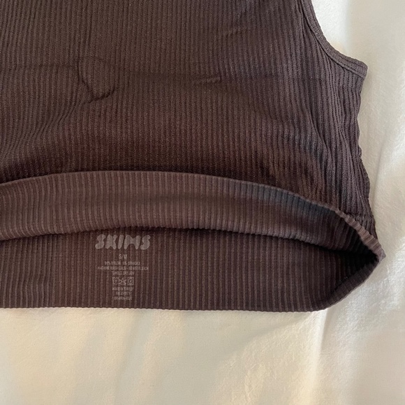 SKIMS Stretch Rib High Neck Bra Women’s Size S/M Brown - Picture 3 of 4